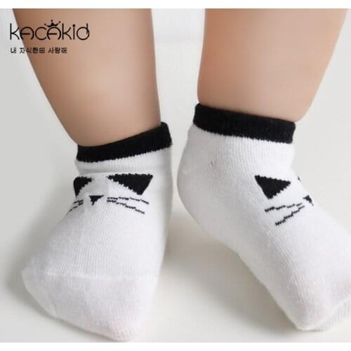 KACAKID Official Store Unisex Baby Socks Cute Cat Patterns Boys Girls Baby Socks Cotton Antislip Children Kids Baby Socks Ka1148