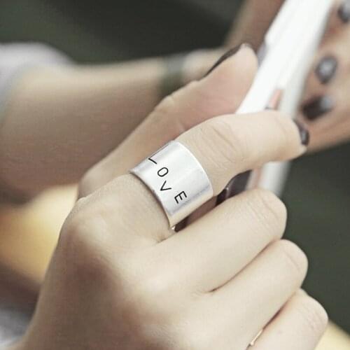 Letter "LOVE" Rings Wide Surface Opening Ring For Women Men Jewelry Dropshipping