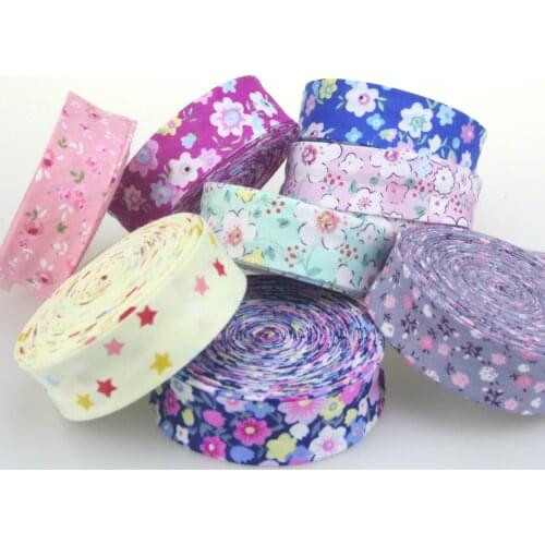 1" (25mm) Wide Single Fold Bias Tape Cotton Prefolded Binding DIY Craft Apparel Sewing Fabric, 5m/lot