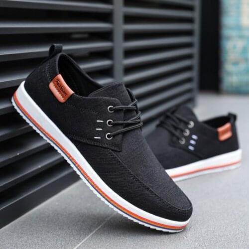 Casual Men Linen Shoes Trendy Vulcanized Flats Lace-up Sneaker Quality Rubber Bottom Male Footwear Large Size 39-47