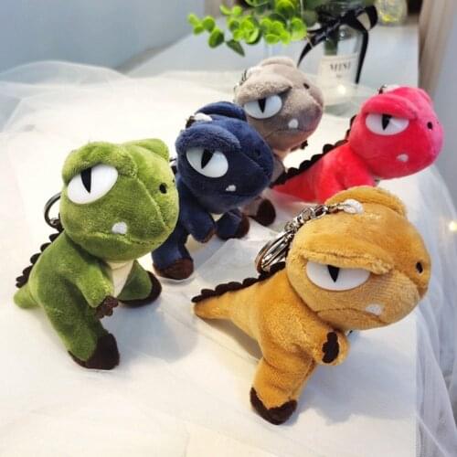 Fashion Lovely Tyrannosaurus Plush Doll Key Ring Toys Bag Charms Trinket Dinosaur Toy Keychain Child Party Gift