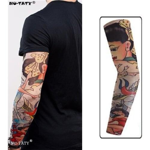Nu-TATY Fashion girl Man&woman style Tattoo Sleeve Stockings Body Art Leggings Cool Boys Girls Party Wearings