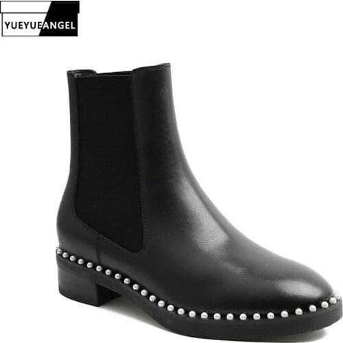 British Style Fashion Womens 2021 Winter New Ankle Boots Round Toe Office Lady Vintage Casual Elegant Concise Outdoor Boots