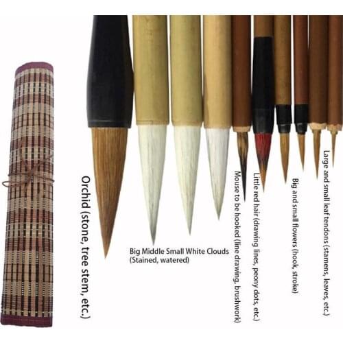 Umitive 1Set Bamboo Traditional Chinese Calligraphy Brushes Set Writing Brush Tool Calligraphy Ink Art Painting Supplies 2021