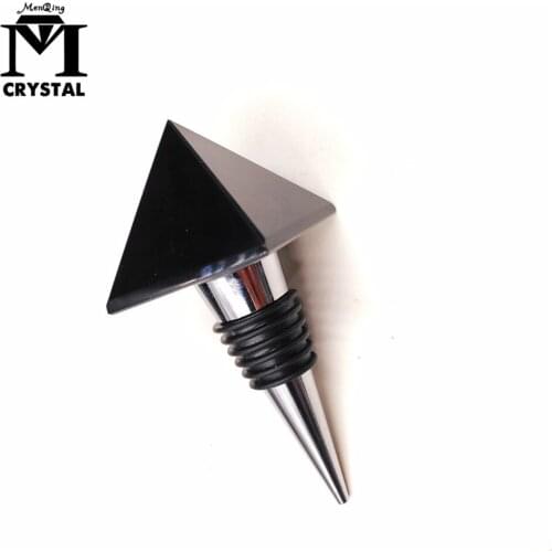 Natural Obsidian Crystal Pyramid wine stopper Home Wine Collection Red Wine Bottle Stopper Vacuum Seale Wine Stoppers reusable