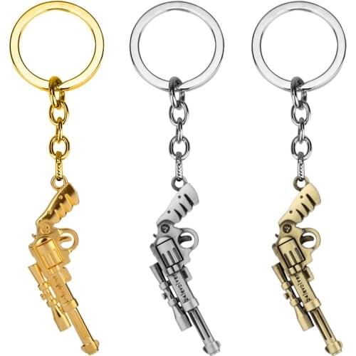 Novelty Vintage CS GO Hourglass Revolver Gun Keychain Men Trinket Bullet Pistol Car Key Chain Key Ring Keyfob Jewelry-10