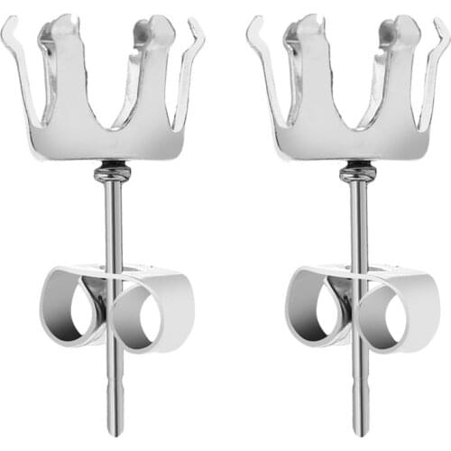 New style round Stud Post Earring Bases for Fancy Stones Crystals 4mm/6mm/8mm