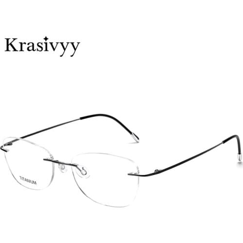 Krasivyy Bate Titanium Frameless Glasses Frame Women Ultralight Optical Prescription Eyewear Europe Myopia Rimless Eyeglasses
