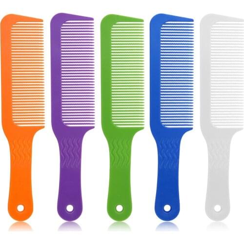 Professional Wavy Teeth Salon Barber Stylist Cutting Clipper Straight Curling Hair Detangling Comb Taper Fade Blend Flat Top Cut
