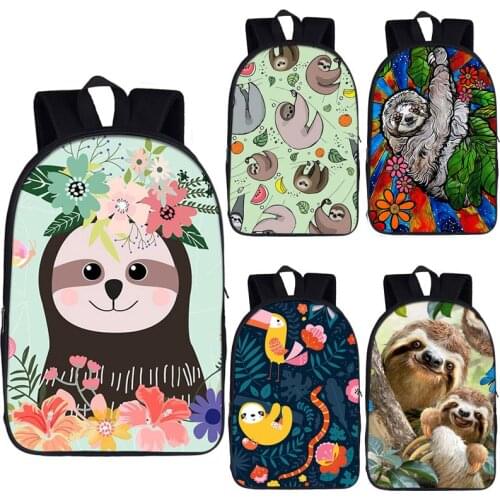 Funny Animal Sloth Print Backpack for Teenager Boy Girls School Bag Laptop Backpack Women Rucksack Causal Daypack Kids Book Bag