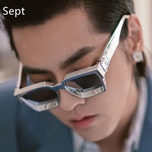 Sept Retro Square Sunglasses Men Luxury designer sun glasses Summer Styles Candy Colors Fashion Silver Mirror Shades Men UV400