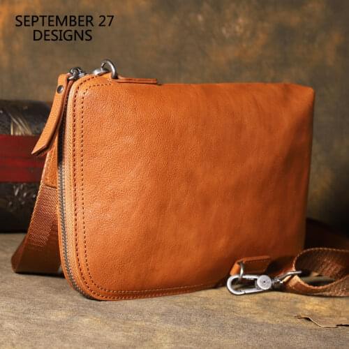 Men Clutch Bag Genuine Leather Retro Multifunctional Male Travel Bags 100% Cowhide Leather Vintage Mini Shoulder Bags Male
