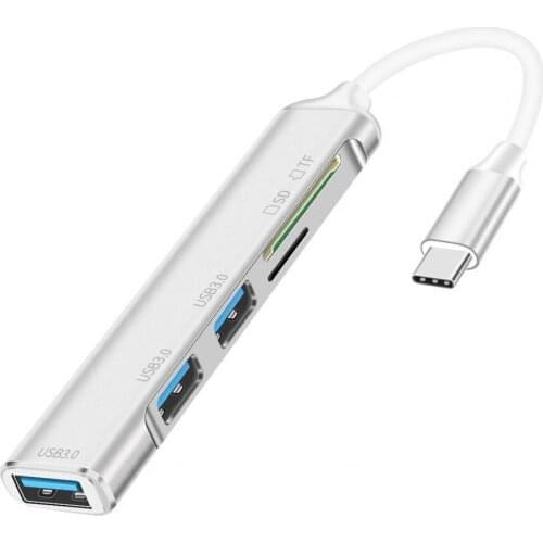 Type-C Cable Hub 5-in-1 With SD/TF Slot Data Transmission USB3.0 Expansion Dock for Laptop