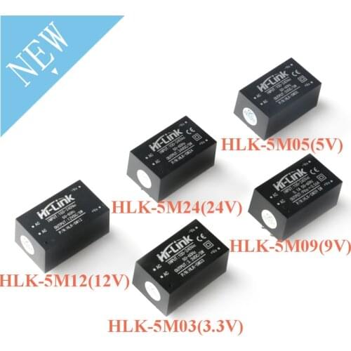 HLK-5M03 HLK-5M05 HLK-5M09 HLK-5M12 HLK-5M24 AC-DC 220V to 5V/3.3V/9V/12V/24V AC DC Mini Power Supply Module Step Down Buck HLK