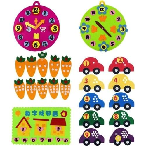 Felt Cloth Apple Tree Animal DIY Montessori Preschool Educational Toys for Children Kids Digital Cognitive Color Montessori