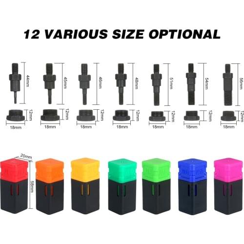 Assorted Rivet Nut Gun Mandrel and Nose Piece Riveter Tip Metric Replacement Riveter Gun Part Threaded Mandrel ForHand Nut Rivet