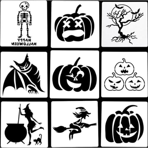 1pc Halloween Witch Stencil DIY Walls Layering Painting Template Decor Scrapbook Diary Embossing School Office Supplies Reusable