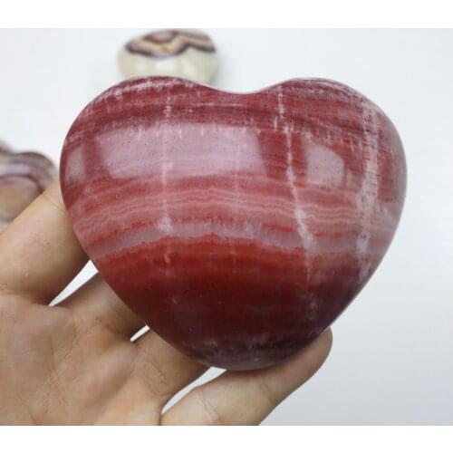 1PCS Natural Pork Stone Heart Shaped Healing Crystal Rocks