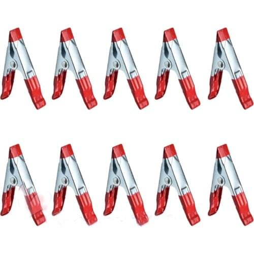 10Pcs/ lot Mini Metal Heavy Duty Spring Clamps Clip Soft Plastic Tips Grip Holder Craft 2" 4" 6"