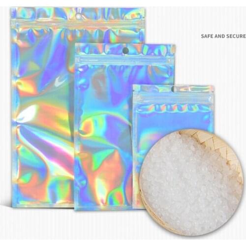 100pcs Translucent Zip Lock Bags Holographic Storage Bag Xmas Gift Packaging Socks Sexy Lingerie Glove Cosmetics Pouch