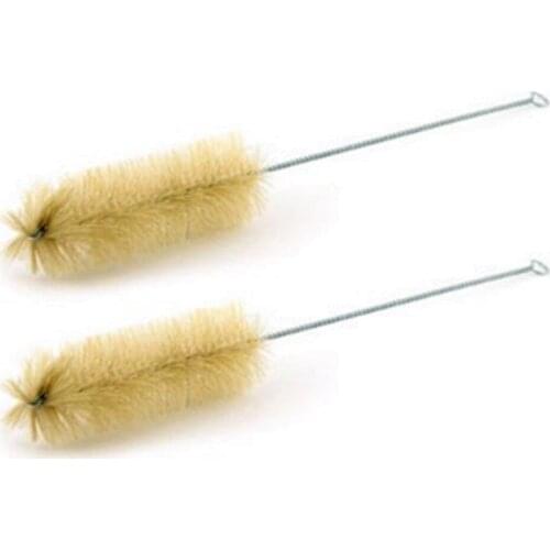 2 Pcs Laboratory Nylon Brush Metal Handle Test Tube Brush Cleaning Tool 15inch