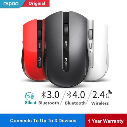 Rapoo 7200M Multi-mode Silent Wireless Mouse Switch Between Bluetooth &2.4G Connect n3 Devices 1600dpi Mice phone Computer Mouse