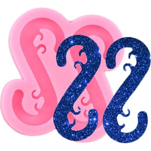 Shiny Glossy Hook Up Shape Silicone Mold Epoxy Resin Keychain Molds Jewelry Making Mould Polymer Clay Pendant Moulds