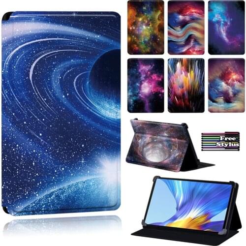 Cover Case For huawei Enjoy Tablet 2 10.1/MatePad(10.4/10.8/Pro 10.8/T8)/Huawei Honor V6 - Space Pattern Leather Tablet Case