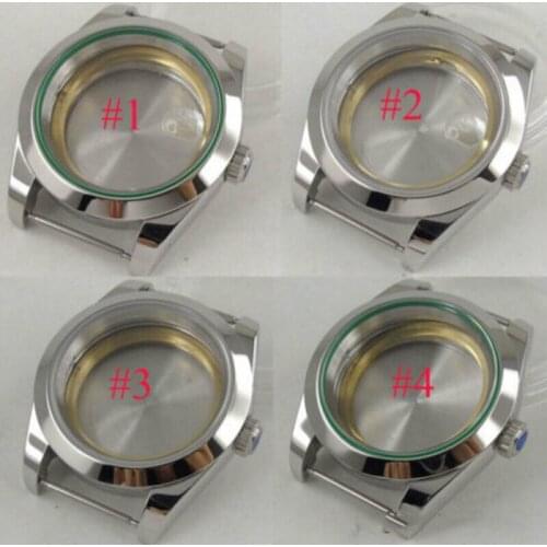 40mm sterile sapphire glass mens Watch Case fit 2836 Miyota 8215 8205 Movement