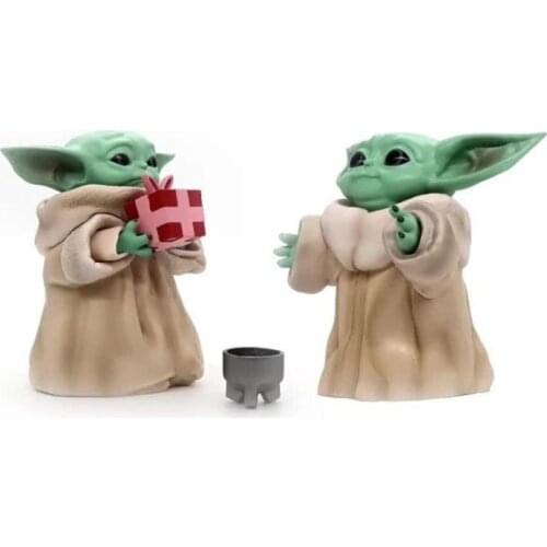 Disney Movie Kawaii Baby Yoda Action Figures Pvc Cute Model Doll Toy for Children Collection Toy Auto Accessories Holiday Gifts