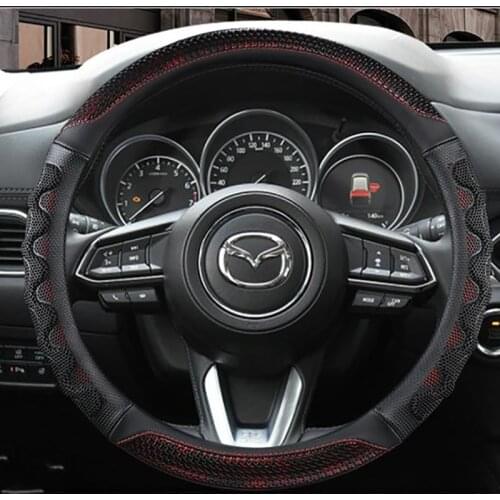 PU Leather Car Steering Wheel Cover for CX-3 CX-4 CX-5 CX-7 CX-9 Mazda 3 Axela 6 Gh Gj Demio Anti-Slip Funda Volante