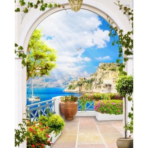 JMINE Div 5D Door sea Garden clouds Full Diamond Painting cross stitch kits art High Quality Scenic 3D paint by diamonds