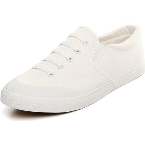 White Black Sneakers Men Canvas Shoes Loafers Breathable Casual trainers Driving Shoes Mens Slip on Shoes Zapatillas Tenis