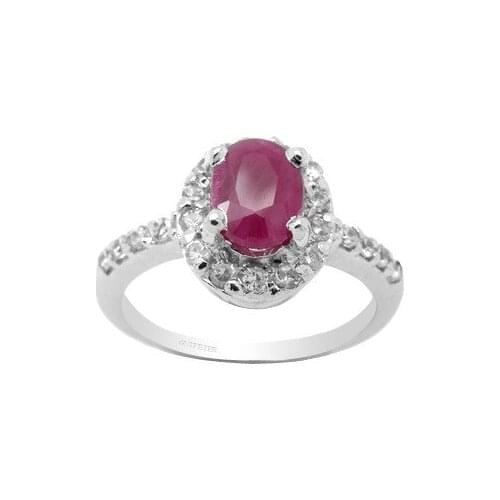 Classic Ruby Ring for Engagement 5mm*7mm Natural Ruby Silver Ring for Wedding Solid 925 Silver Ruby Jewelry