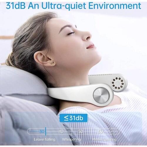Summer Cooling Air Fan USB Rechargeable Personal Hands-Free Cooling Fan Bladeless Portable Neck Hanging Cooler For Home Outdoor