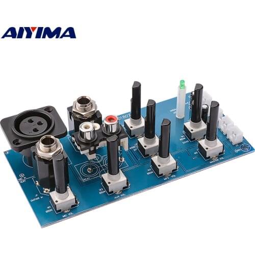 AIYIMA Microphone Reverb Preamplifier Board 2 Road EQ Tone Equalization With Aux DIY Sound Amplifier Home Theater