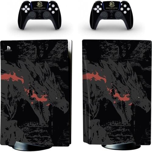 Monster Hunter Black PS5 Disc Skin Sticker Decal Cover for PlayStation 5 Console & Controllers PS5 Disk Skin Sticker Vinyl