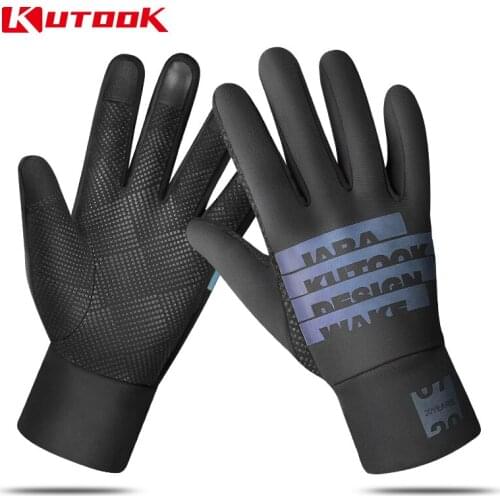 INBIKE Anti-slip Cycling Gloves Touch Screen Riding MTB Bike Elastic Running Gloves Thermal Warm Winter Autumn Bike Gloves