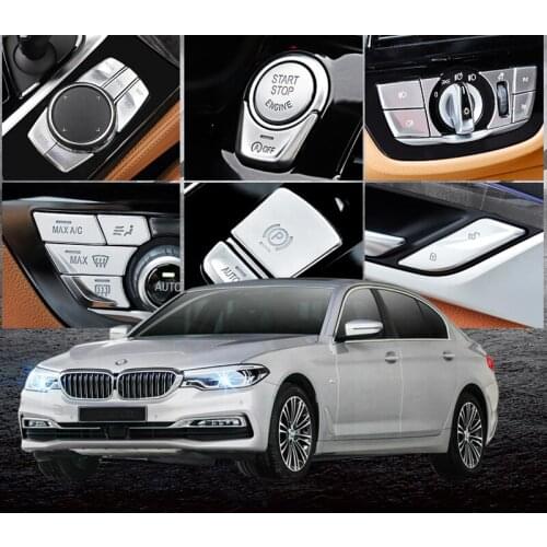 New G30 Steering Wheel Multimedia Panel Button Stickers Trim Cover For BMW 5 Series G30 G31 2018-2019 Car Accessories ABS Chrome