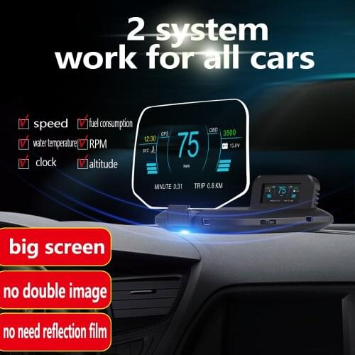 Newest Head Up Display OBD Car Electronics HUD Display Car Speedometers C1 Overspeed Warning OBD2+GPS Dual Mode GPS Speedometer