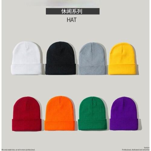 2021 New Winter Color Cold Cap Orang Pink Yellow Purple 23 Color Optional Man and Woman Winter Hats Fashion Trend Cap Wholesale