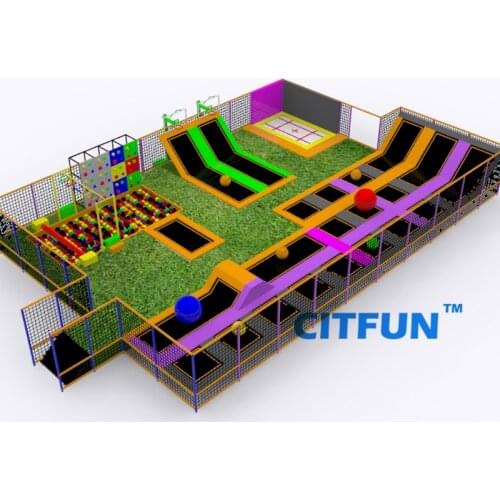New design Commercial Ninja warrior course kids and adult indoor trampoline park ,amusement park TP-022D