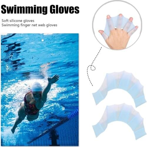 1Pair Hot Sale Unisex Frog Type Silicone Girdles Swimming Hand Fins Flippers Palm Finger Webbed Gloves Paddle Water Sports Tool