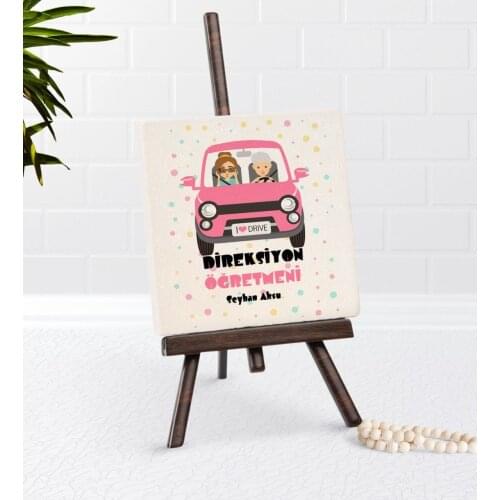 Personalized Special Steering Wheel Öğretmeni Şovaleli Natural Stone