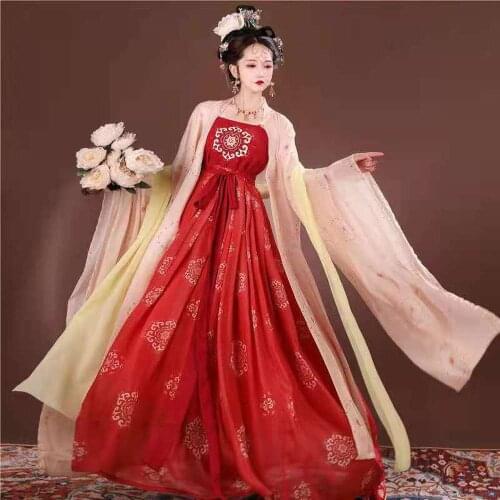 Hanfu Dresses Womens Chinese Traditional Song Dynasty Ancient Oriental Cosplay Performance Clothes Women Elegant Fairy Dress
