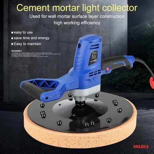 Cement Mortar MachineSponge Disk+Hard Disk+Chassis 220V+Adjustable Handheld Electric Cement Polishing Machine for Wall Decor