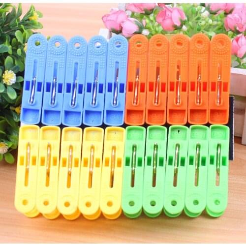 20Pcs Plastic Clothespins Clothes Pegs Laundry Hanging Pin Clip Household Clothespins Socks Underwear Drying Rack Holder