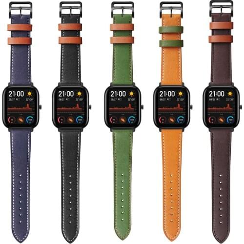 Replacement Accessories for Amazfit GTR Stratos 2 2S 3 Pace Bip Watch Strap Watchband for Xiaomi Huami Amazfit GTS Leather Band