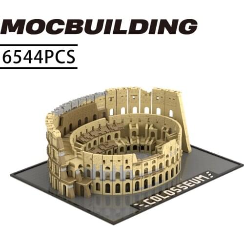 Famous architecture MOC Colosseum in Rome City Street Scene Building Blocks Construction Modular Block Model Toys Children Gift