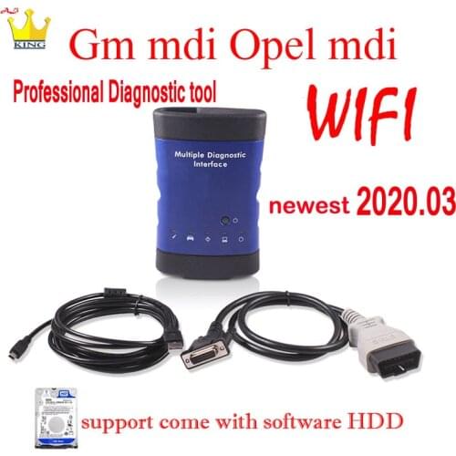 V2019-12 Newest for MDI WIFI PK TECH2 Professional For Op MDI Multi-Language Support With Software HDD for laptop